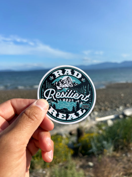 Rad. Resilient. Real. Sticker