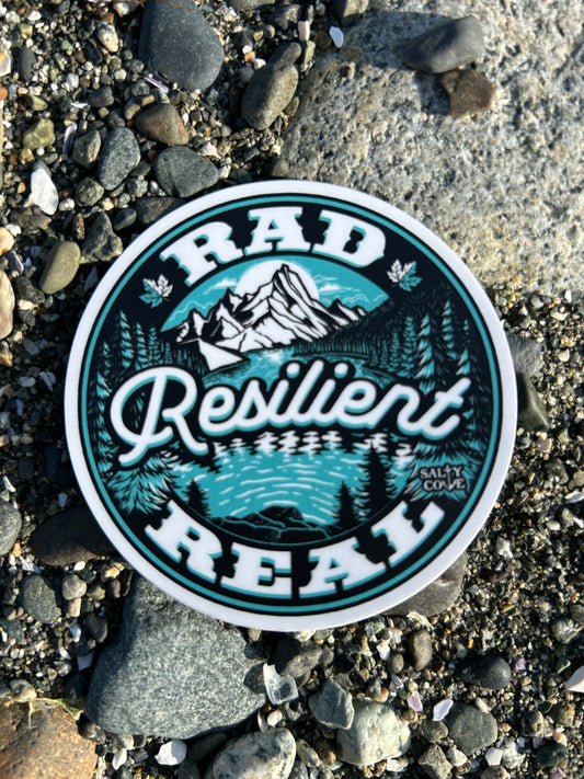 Rad. Resilient. Real. Sticker